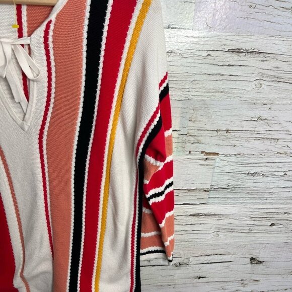 LOFT Ann Taylor striped top size small red orange - Picture 4 of 9
